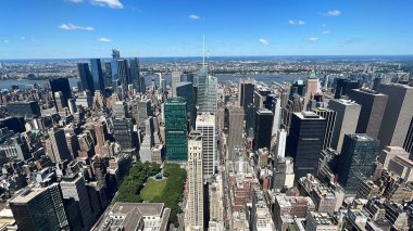 NEW YORK, NY - JUN 19: View of Manhattan from The Summit observation deck at One Vanderbilt in Manhattan, New York City, as seen on June 19, 2022.