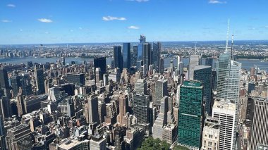 NEW YORK, NY - JUN 19: View of Manhattan from The Summit observation deck at One Vanderbilt in Manhattan, New York City, as seen on June 19, 2022.