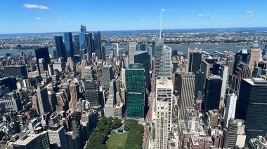 NEW YORK, NY - JUN 19: View of Manhattan from The Summit observation deck at One Vanderbilt in Manhattan, New York City, as seen on June 19, 2022.