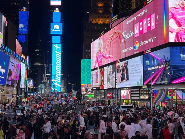 New York Juin Times Square Minuit New York Comme Juin — Photo