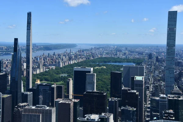 NEW YORK, NY - JUN 19: View of Manhattan from The Summit observation deck at One Vanderbilt in Manhattan, New York City, as seen on June 19, 2022.
