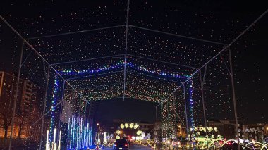 NEWARK NJ - DEC 4: Dashers Christmas Drive Thru Lightshow in Newark, New Jersey, as seen on Dec 4, 2022.