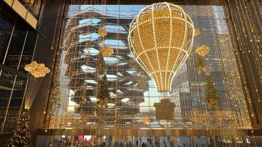 NEW YORK, NY - DEC 21: Christmas decor at Hudson Yards in Manhattan, New York City, as seen on Dec 21, 2022.
