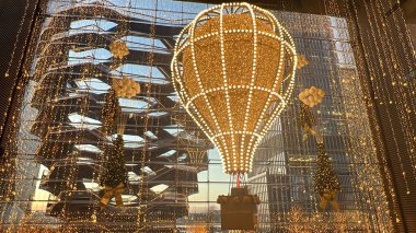 NEW YORK, NY - DEC 21: Christmas decor at Hudson Yards in Manhattan, New York City, as seen on Dec 21, 2022.