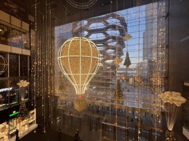 NEW YORK, NY - DEC 21: Christmas decor at Hudson Yards in Manhattan, New York City, as seen on Dec 21, 2022.