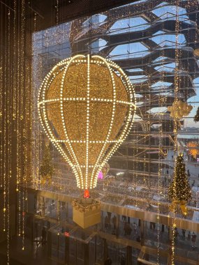 NEW YORK, NY - DEC 21: Christmas decor at Hudson Yards in Manhattan, New York City, as seen on Dec 21, 2022.