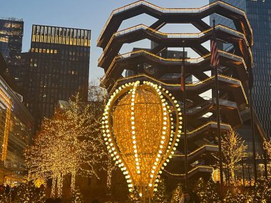 NEW YORK, NY - DEC 21: Christmas decor at Hudson Yards in Manhattan, New York City, as seen on Dec 21, 2022.