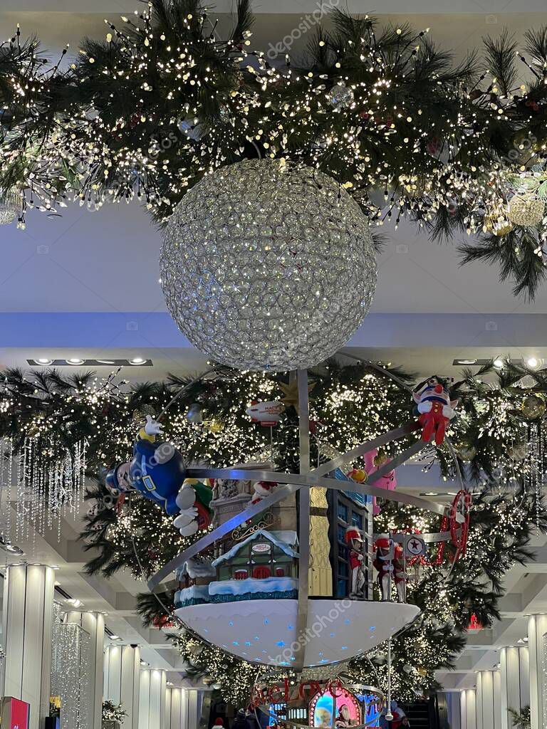 NEW YORK, NY DEC 21 Christmas decor at Macy's flagship store at