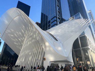 NEW YORK, NY - DEC 21:The Oculus of the Westfield World Trade Center Transportation Hub in New York, as seen on December 21, 2022. The mall opened on August 16, 2016.