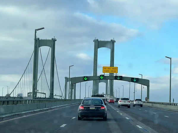 Delaware Dec 2022年12月23日に見られるように アメリカのデラウェア記念橋 — ストック写真