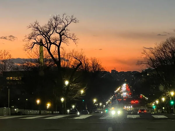 Washington Grudzień Zachód Słońca Waszyngtonie Jak Widać Grudnia 2022 — Zdjęcie stockowe