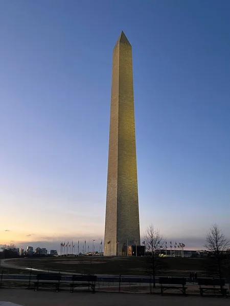Washington Dec Μνημείο Ουάσινγκτον Στην Ουάσιγκτον Όπως Φαίνεται Στις Δεκεμβρίου — Φωτογραφία Αρχείου