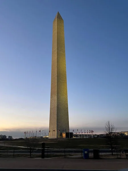 Washington Dec Μνημείο Ουάσινγκτον Στην Ουάσιγκτον Όπως Φαίνεται Στις Δεκεμβρίου — Φωτογραφία Αρχείου