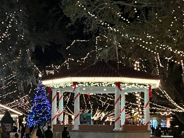 Augustine Dec Christmas Decor Plaza Constitucion Augustine Florida Seen Dec —  Fotos de Stock