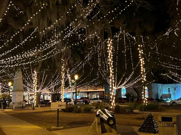 Augustine Dec Weihnachtsdekoration Auf Der Plaza Constitucion Saint Augustine Florida — Stockfoto