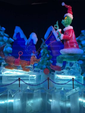 KISSIMMEE, FL - DEC 25: ICE! How The Grinch Stole Christmas show at Gaylord Palms Resort & Convention Center in Kissimmee, Florida, as seen on Dec 25, 2022.