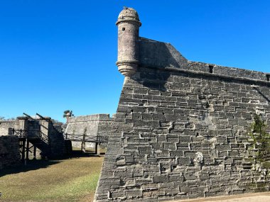 ST AUGUSTINE, FL - DEC 25: Castillo de San Marcos National Monument in St Augustine, Florida, as seen on Dec 25, 2022.