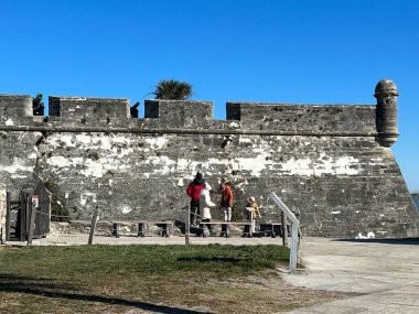 ST AUGUSTINE, FL - DEC 25: Castillo de San Marcos National Monument in St Augustine, Florida, as seen on Dec 25, 2022.