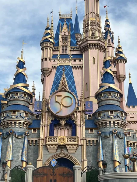 Orlando Dic Cenicienta Castle Parque Disney Magic Kingdom Orlando Florida —  Fotos de Stock
