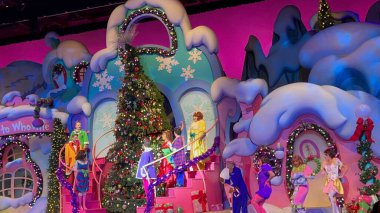 ORLANDO FL - DEC 30: Grinchmas Who-liday Spectacular show at Seuss Landing at Universal Islands of Adventure in Orlando, Florida, as seen on Dec 30, 2022.