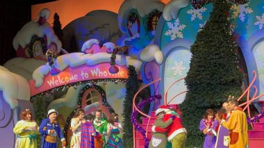 ORLANDO FL - DEC 30: Grinchmas Who-liday Spectacular show at Seuss Landing at Universal Islands of Adventure in Orlando, Florida, as seen on Dec 30, 2022.