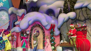 ORLANDO FL - DEC 30: Grinchmas Who-liday Spectacular show at Seuss Landing at Universal Islands of Adventure in Orlando, Florida, as seen on Dec 30, 2022.