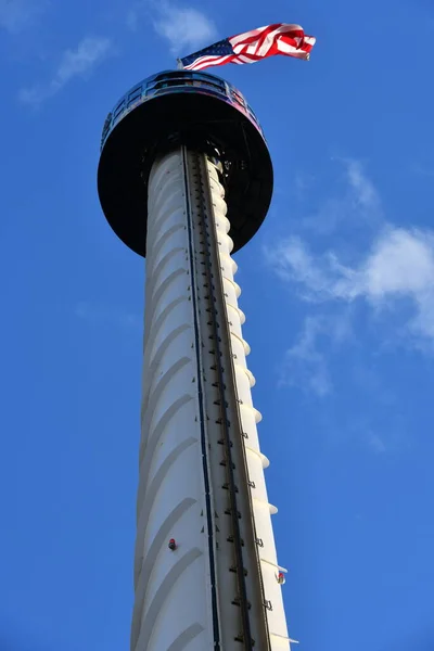 stock image ORLANDO, FL - DEC 29: Sky Tower at SeaWorld Orlando in Florida, as seen on Dec 29, 2022. It is a theme and marine zoological park that has many live shows and attractions including rides and animal exhibits.