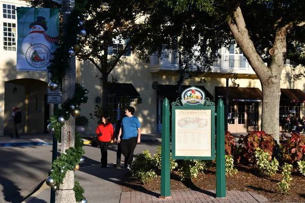 stock image CELEBRATION FL - DEC 27: Now Snowing event at Celebration Town Center in Florida, as seen on Dec 27, 2022.