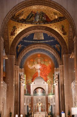 WASHINGTON DC - 25 Şubat 2021 'de Washington DC' deki Ulusal Kusursuz Gebelik Tapınağı Bazilikası.