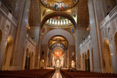 WASHINGTON DC - 25 Şubat 2021 'de Washington DC' deki Ulusal Kusursuz Gebelik Tapınağı Bazilikası.