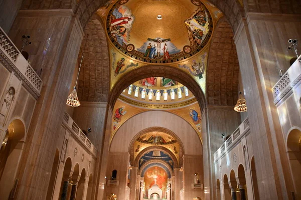 Washington Sep Basilika National Shrine Immaculate Conception Washington Som Vist – stockfoto
