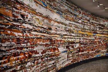 WASHINGTON DC - 25 Şubat 2021 'de Washington' daki Hirshhorn Müzesi 'nde Mark Bradford tarafından yapılan Picketts Charge sergisi.