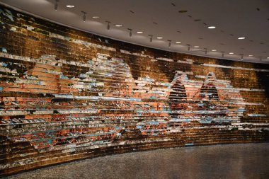 WASHINGTON DC - 25 Şubat 2021 'de Washington' daki Hirshhorn Müzesi 'nde Mark Bradford tarafından yapılan Picketts Charge sergisi.