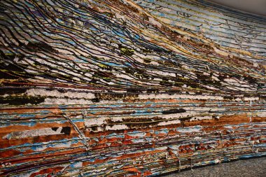 WASHINGTON DC - 25 Şubat 2021 'de Washington' daki Hirshhorn Müzesi 'nde Mark Bradford tarafından yapılan Picketts Charge sergisi.