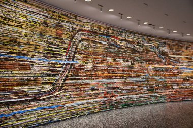 WASHINGTON DC - 25 Şubat 2021 'de Washington' daki Hirshhorn Müzesi 'nde Mark Bradford tarafından yapılan Picketts Charge sergisi.