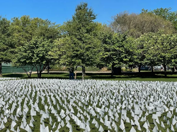 stock image WASHINGTON DC - SEP 26; In America Remember, by Suzanne Brennan Firstenberg exhibit at the National Mall in Washington DC, as seen on Sep 26, 2021.