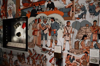 NEW YORK NY - 18 Mart 2023 'te New York' taki Smithsonian Ulusal Kızılderili Müzesi 'nde sergilenen New York Yerlisi.