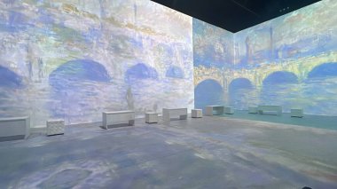 NEW YORK NY - 22 Mart 2023 'te New York' ta Monets Garden - The Immersive Experience.