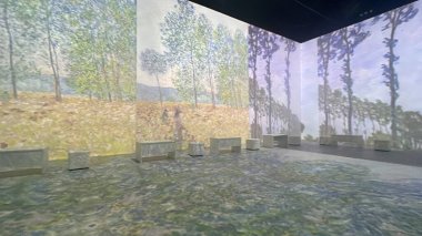 NEW YORK NY - 22 Mart 2023 'te New York' ta Monets Garden - The Immersive Experience.