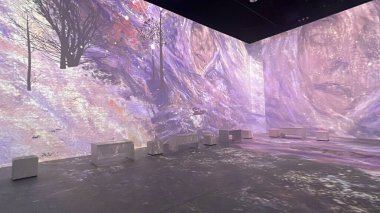 NEW YORK NY - 22 Mart 2023 'te New York' ta Monets Garden - The Immersive Experience.