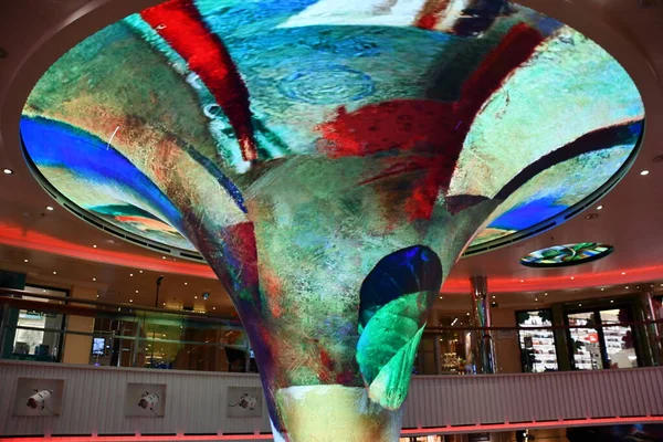 Long Beach Apr Video Led Bildschirmstruktur Der Atrium Lobby Des — Stockfoto