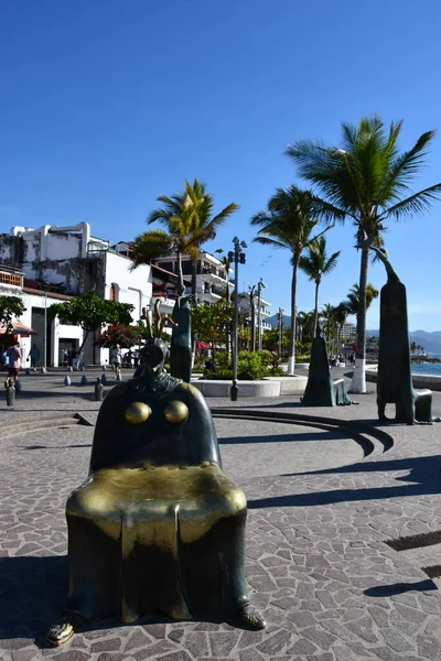 Puerto Vallarta Mexico Apr Roundabout Sea Alejandro Colunga Sculpture Malecon — Stock Photo, Image