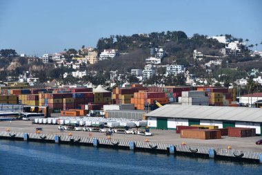 MAZATLAN, MEXICO - 12 Nisan 2023 'te görüldüğü üzere Meksika' daki Mazatlan Limanı.