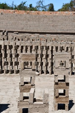 VILLA UNION, MEXICO - 12 Nisan 2023 'te Meksika' da Mazatlan yakınlarındaki Villa Union 'da Rustik Tuğla Fabrikası.