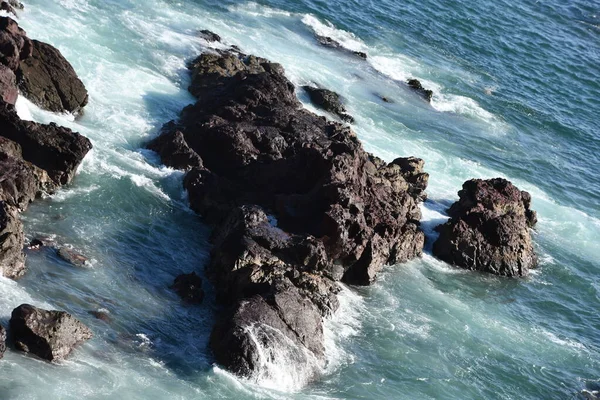 Waves Ocean Rock Formations Mazatlan Mexico — Stock fotografie