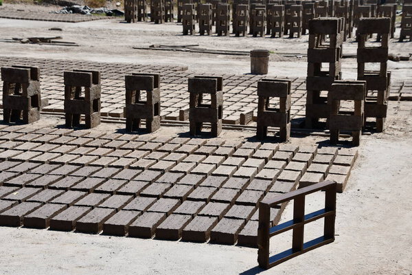 VILLA UNION, MEXICO - APR 12: Rustic Brick Factory in Villa Union, near Mazatlan, in Mexico, as seen on April 12, 2023.