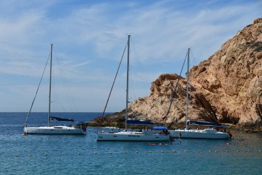 LOS CABOS, MEXICO - 13 Nisan 2023 tarihinde Los Cabos, Meksika 'da görülen Santa Maria Plajı (Playa Santa Maria).