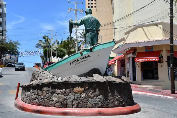Cabo San Lucas Mexico Kwiecień Pomnik Łodzi Santa Maria Plaży — Zdjęcie stockowe