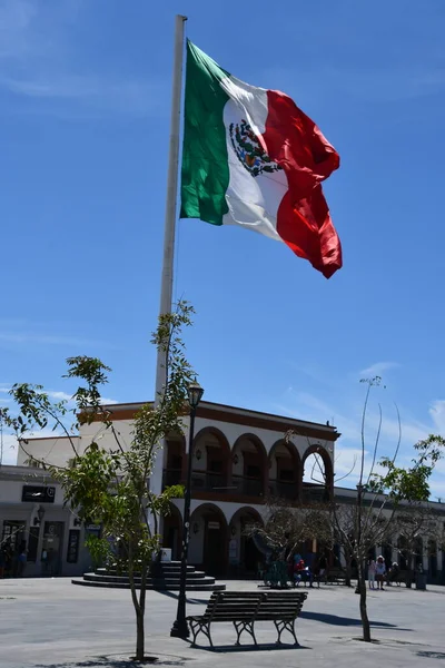 San Jose Del Cabo Mexico Apr Flag Mexico Plaza Mijares — Stock Photo, Image