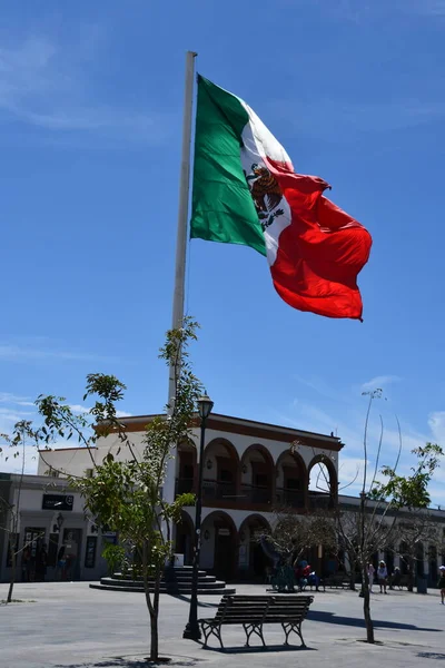 San Jose Del Cabo Mexico Apr Flag Mexico Plaza Mijares — Stock Photo, Image